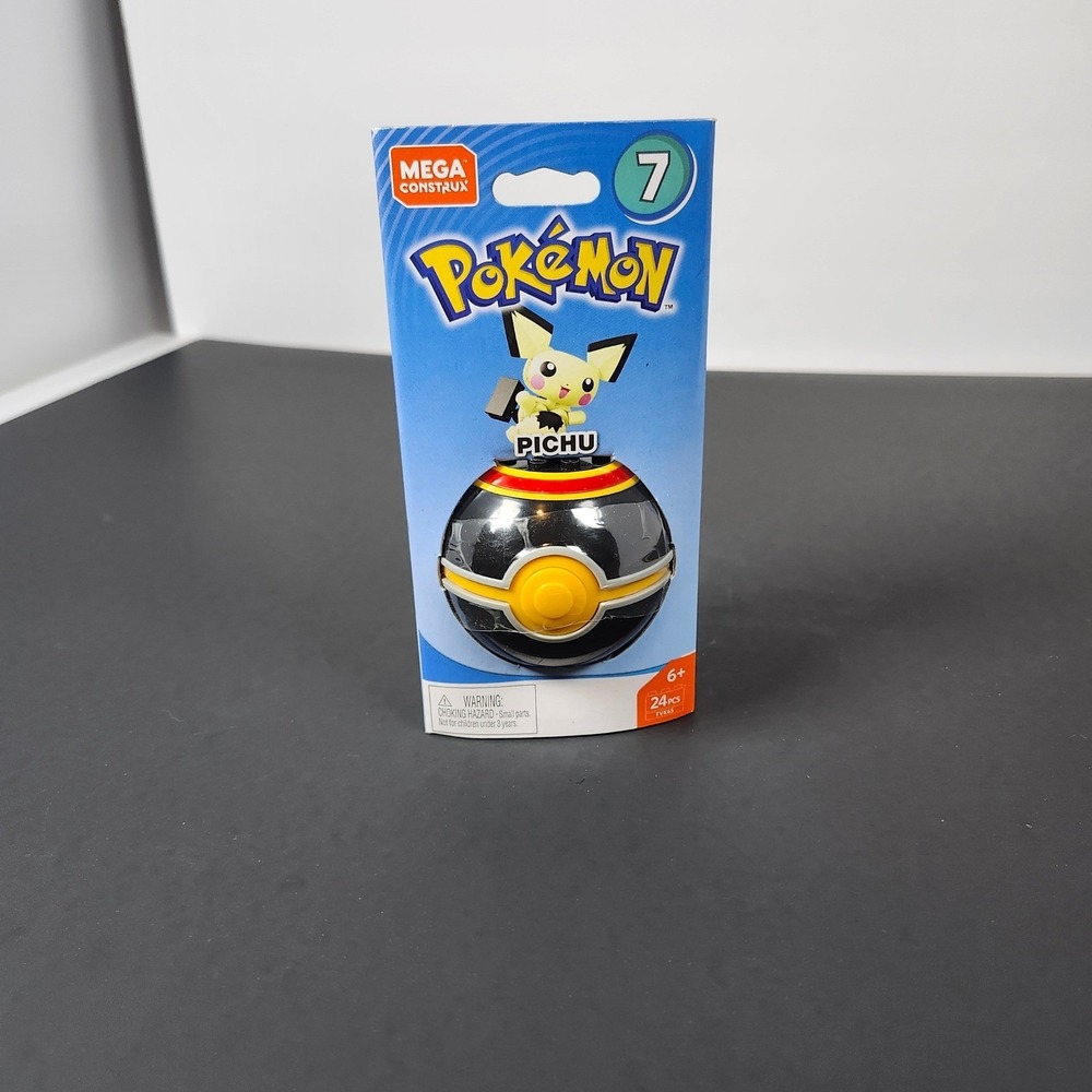 Mega Construx Pokemon Pichu Luxury Ball Building Set Series 7 FVK65 24‎ Pcs NEW